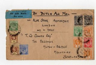 Straits Settlements: 1932 Air Mail Cover To Scotland " By Dutch Air Mail (c45615)
