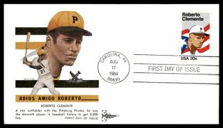 Mayfairstamps Us Fdc 1984 Gill Craft Roberto Clemente First Day Cover Wwb34595