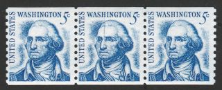 5 Cent Washington Coil 3 Stamps With Gripper Ink Error