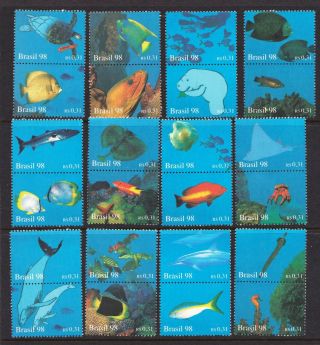 Brazil 1998 Year Of The Ocean Fish - Mnh Se - Tenant Pairs - Cat £20.  40 - (101)