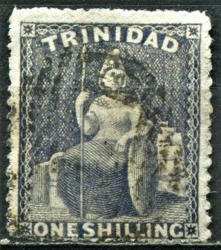 Trinidad 1861,  Sg 58,  1s Indigo,  Perf 14,  Cv £275