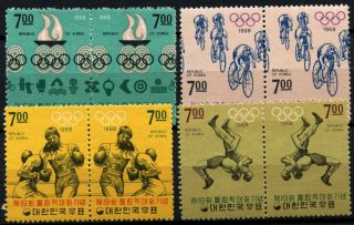 South Korea 1968 Sg 760 - 7 Olympic Games Mnh Set Cat Â£120 D39657