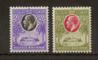 Gold Coast 1928 2/ - & 5/ - Sg111 - 112 Cat£100