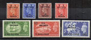 British Occupation Of Italian Colonies - Eritrea 1951 Gb Opt/surcharge Set Mh