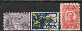 Brazil 1937 - 40 Airmail Service Flag & Airplane Augusto Severo Sc C 38 - C40