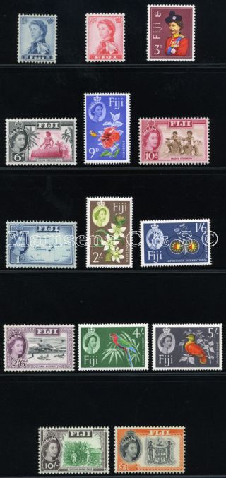 Fiji 1962/67 Sg 311 - 25 Sc 176 - 89 Vf Og Mnh Rare Complete Set 13 Stamp