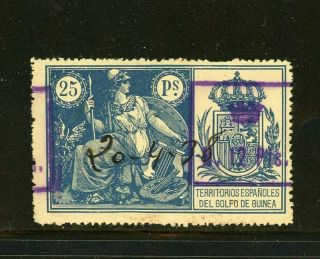 Spanish Guinea Bob Revenue - 25 Ps - - Rare Stamp
