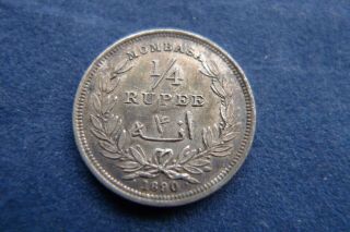 1890 British East Africa Company1/4 Rupee (only 12000 Minted)