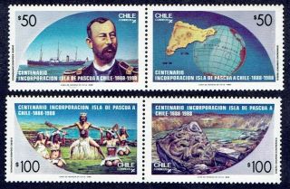 Chile 1989 Stamp 1318/21 Mnh Easter Islands Isla De Pascua