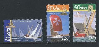 2003 Malta Sailboats Set Mnh (scott 1136 - 1138)