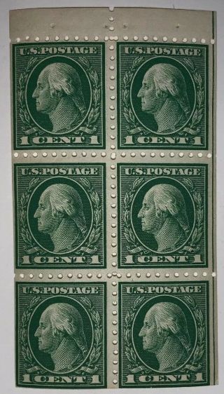 Travelstamps: 1917 Us Stamps Scott 498e Washington Booklet Pane Of 6 Mnh