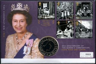 Gb 2003 Coronation £5 Coin Fdc Cover C45387