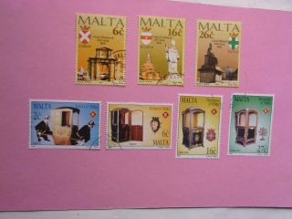 Malta: 1997 Two Sets/7values Maltese Cities & Sedan Chairs Vfu Btwn Sg1038/45