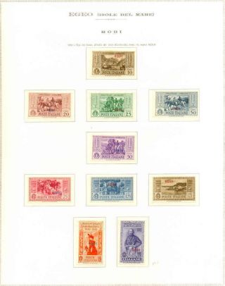 K249.  Italy.  Aegean.  1932.  Rhodes.  Rodi.  Garibaldi Set,  Sc 45 - 54.  Mog.
