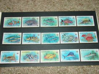 (n192) Kiribati 1990 Fishes 15v Mnh Presentation Pack Mnh