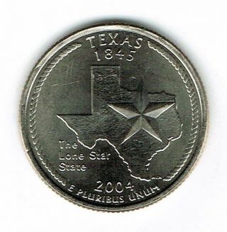 2004 - D Brilliant Uncirculated Texas 28th State Quarter Coin