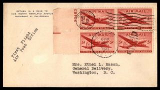 Mayfairstamps First Flight 1946 Rosco First Flight Am 4 To Washington Dc Arrival