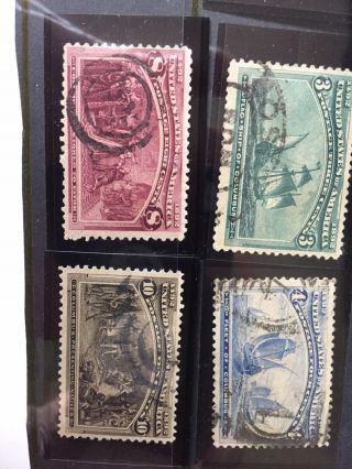 Stamps The Columbians 8 Stamps Scott 230 - 237 C/v $ 80.  00 Priced