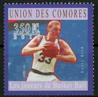 Comoros Basketball Player Larry Bird Sport Individual Stamp Nh