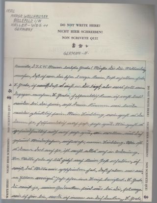 1945 Fort Jackson SC German POW Camp Letter Sheet Cover Germany Prisoner of War 2