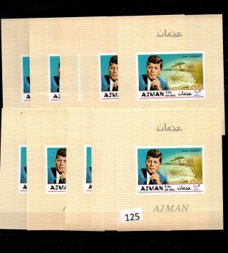 // 11x Ajman - Mnh - Famous People - Imperf - Kennedy -