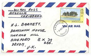 Uu453 1978 Anguilla Valley Cds Commercial Airmail Cover Gb {samwells - Covers}
