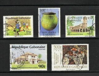 Gabon - - 5 Diff Commemoratives From 1989 - 90 - - Cv $8.  55