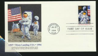 2841 Moon Landing 25th Anniv Fleetwood First Day Cover Honors 1969 Moon Landing