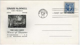 Edward Macdowell Famous American Composer 882 Fdc Souvenir Luncheon Text Card
