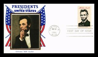 Dr Jim Stamps Us Abraham Lincoln President Colorano Silk Fdc Cover Chicago