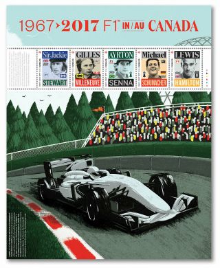 Canada 2992 Formula 1 F1 Souvenir Sheet Mnh 2017