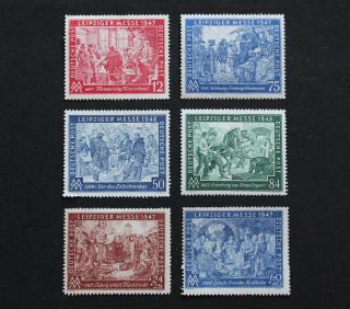 Germany - 1947 - 48 Scarce Leipziger Messe Sets Incl.  Semi - Postals Mh Lot