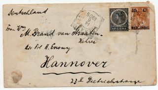 1905 Netherlands Indies To Germany Uprated Stationery Cover,  Soerabaja