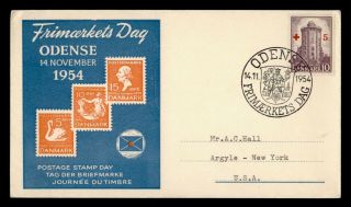 Dr Who 1954 Denmark Odense Postage Stamp Day Pictorial Cancel C134685