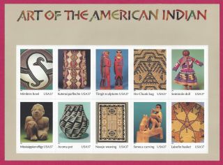 Scott 3873 Art Of The American Indian Stamp Sheet Mnh