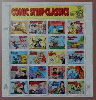 Scott 3000 Comic Strip Classics Sheet (face Value - $6.  40)