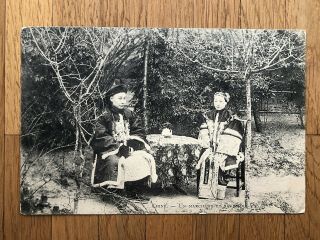 China Old Postcard A Merchant And His Woman To France 1912