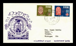 Dr Jim Stamps Freedom From Hunger Fdc Combo Ceylon Scott 366 - 67 Cover