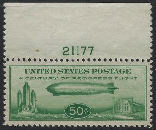 Us Stamps - Sc C18 - Plate Single - Jumbo Margins - Xf - Mlh (k - 144)