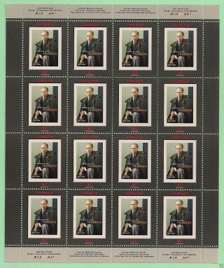 Canada Stamps - Full Pane Of 16 - Pierre Elliott Trudeau Portrait 1909 - Mnh