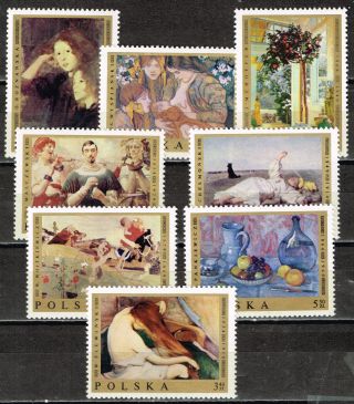 Poland Art Famous Paintings Stamps Set 1969 Mnh