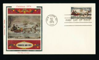 1551 Currier And Ives Christmas Colorano Silk Cachet York October 23,  1974