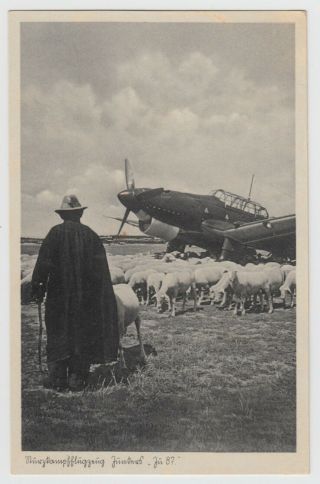 Germany 1940 Feldpost Card Wwii,  Real Photo P/c Airplane,  Sheep,  Hamburg