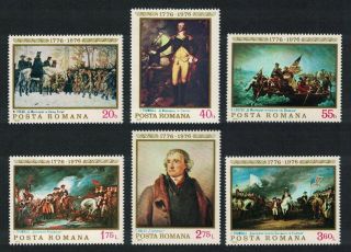 Romania Paintings Bicentenary Of American Revolution 6v Mnh Sg 4190 - 4195
