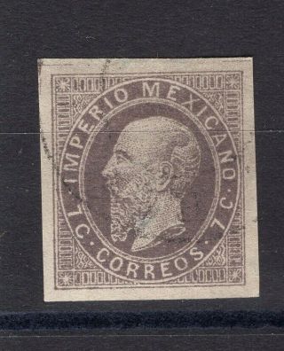 Mexico 1866 Sc.  26 7c Lilac Gray Maximilian No Flaws