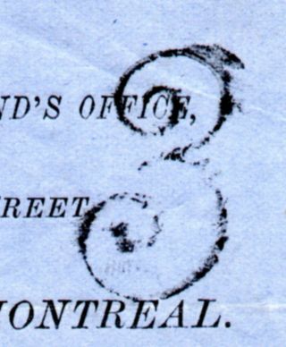Canada 1859 Printed Business Cover from Quebec to Montreal Backstamped 3