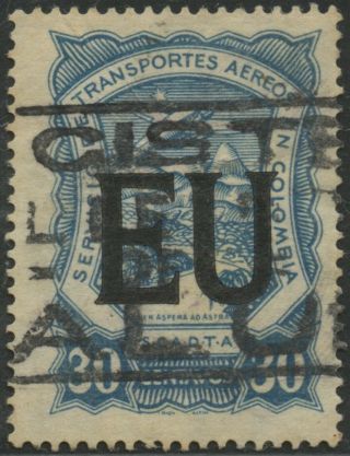 Colombia Scadta 1923 United States (eu) Consular Overprint | Scott Cleu54