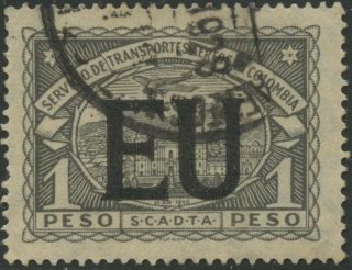 Colombia Scadta 1923 United States (eu) Consular Overprint | Scott Cleu57