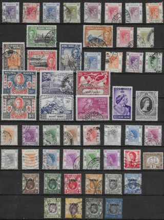 3912: Hong Kong; selection of 114 stamps.  Victoria - Elizabeth.  1882 - 1954 2
