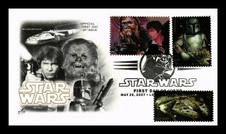 Dr Jim Stamps Us Star Wars Combo First Day Cover Art Craft Darth Vader Cancel